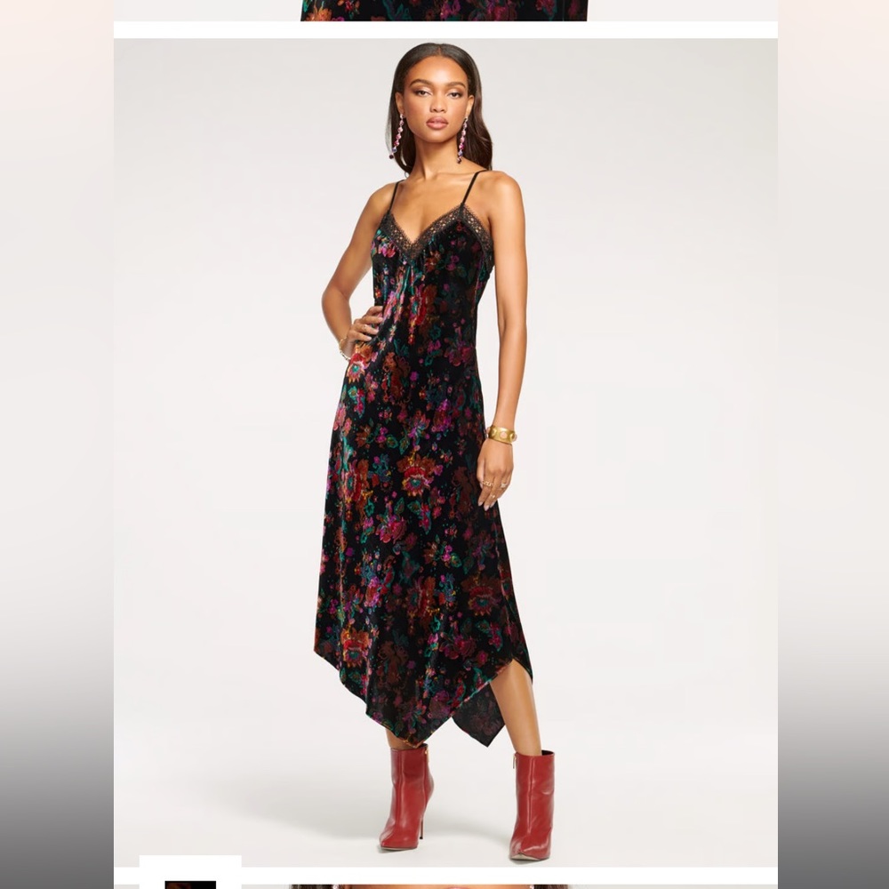 Mariana Floral Velvet Midi Dress